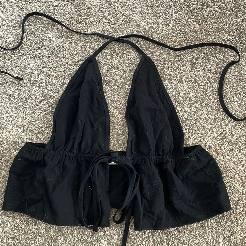 SHEIN black halter crop top